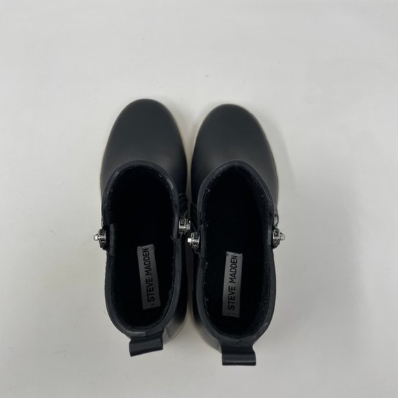 Steve Madden Womens Black Rubber Pull On Snow Boots, Zipper Accent Size 6 - Picture 11 of 11